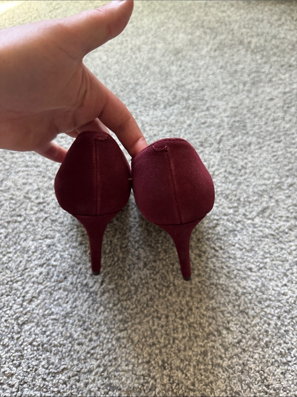 Michael Kors Wine Pointed Toe Pumps with Gold MK Medallion - Picture 6 of 7